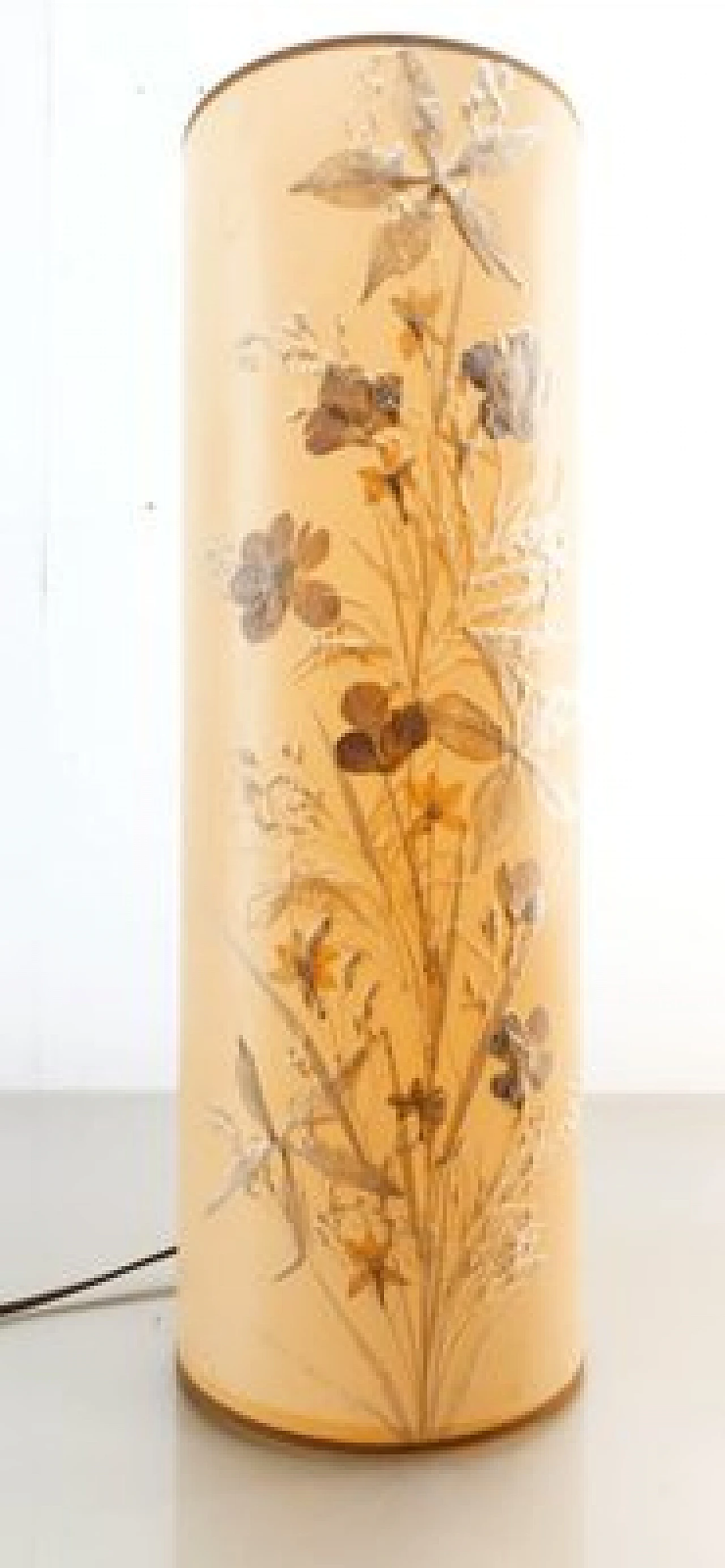 Parchment decorated table lamp, 1960s 4