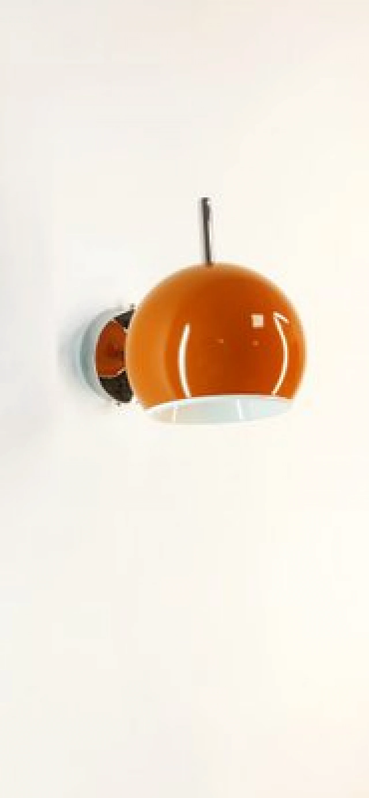 Chromed metal and orange adjustable wall lamp, 1970s 7