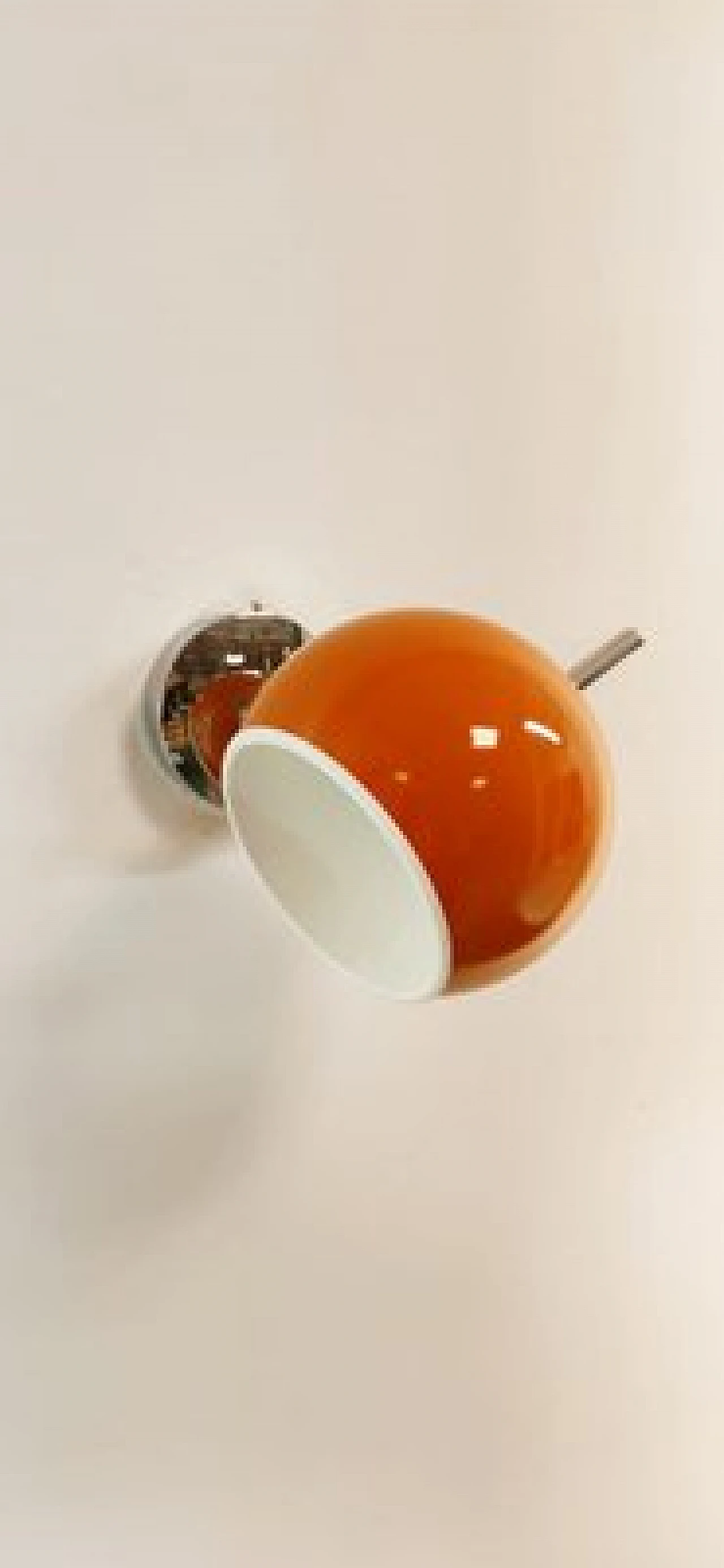 Chromed metal and orange adjustable wall lamp, 1970s 12