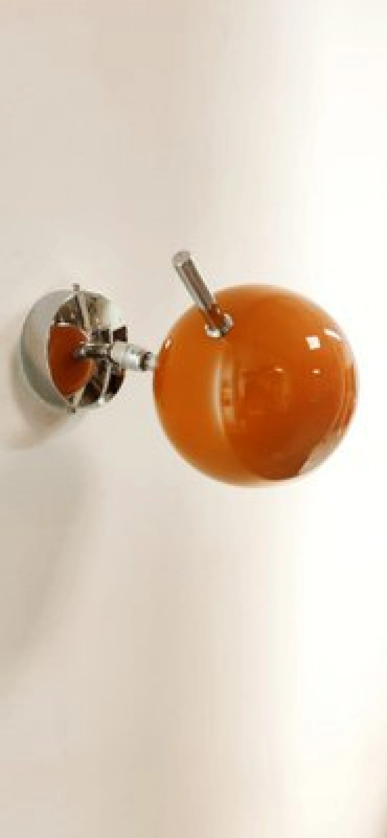 Chromed metal and orange adjustable wall lamp, 1970s 13