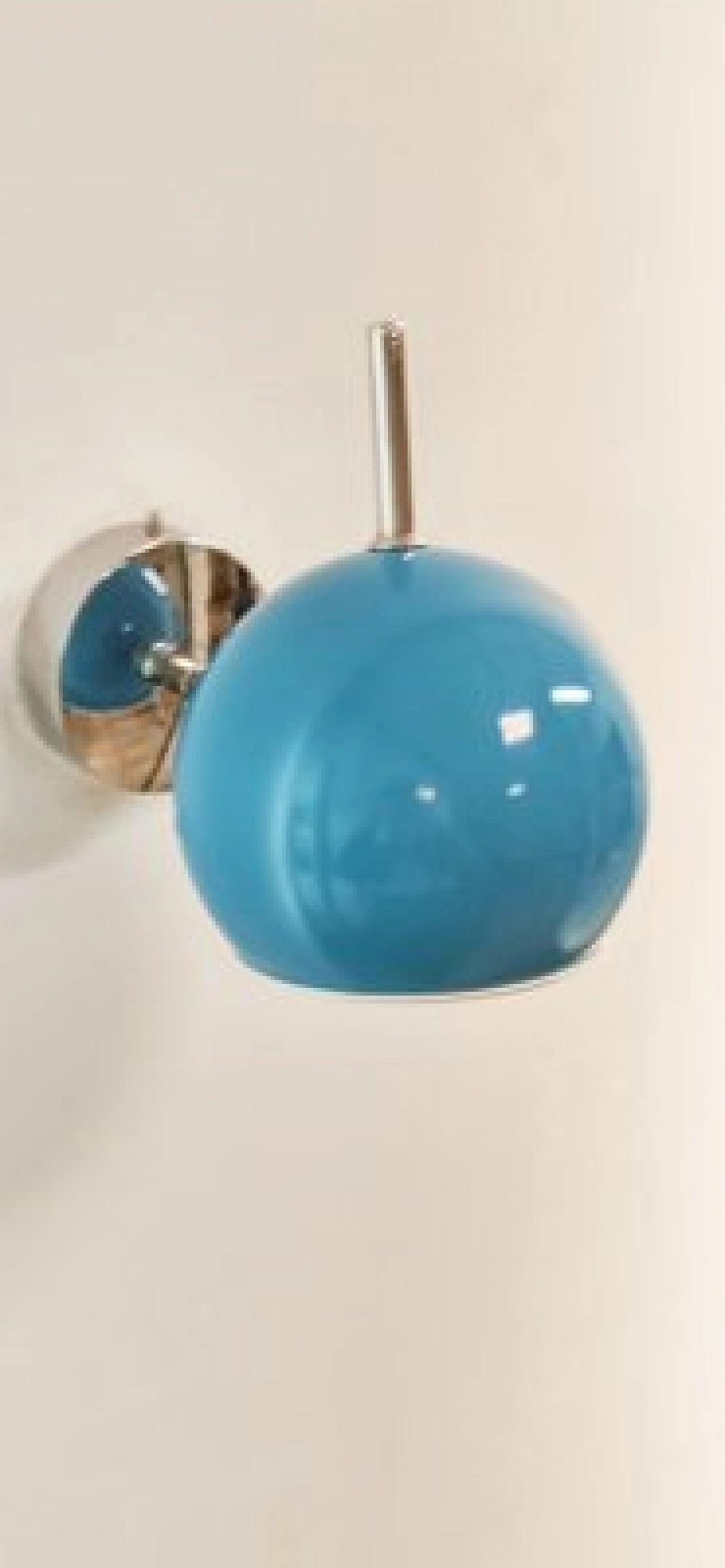 Adjustable wall light in chrome and light blue metal, 1970s 1