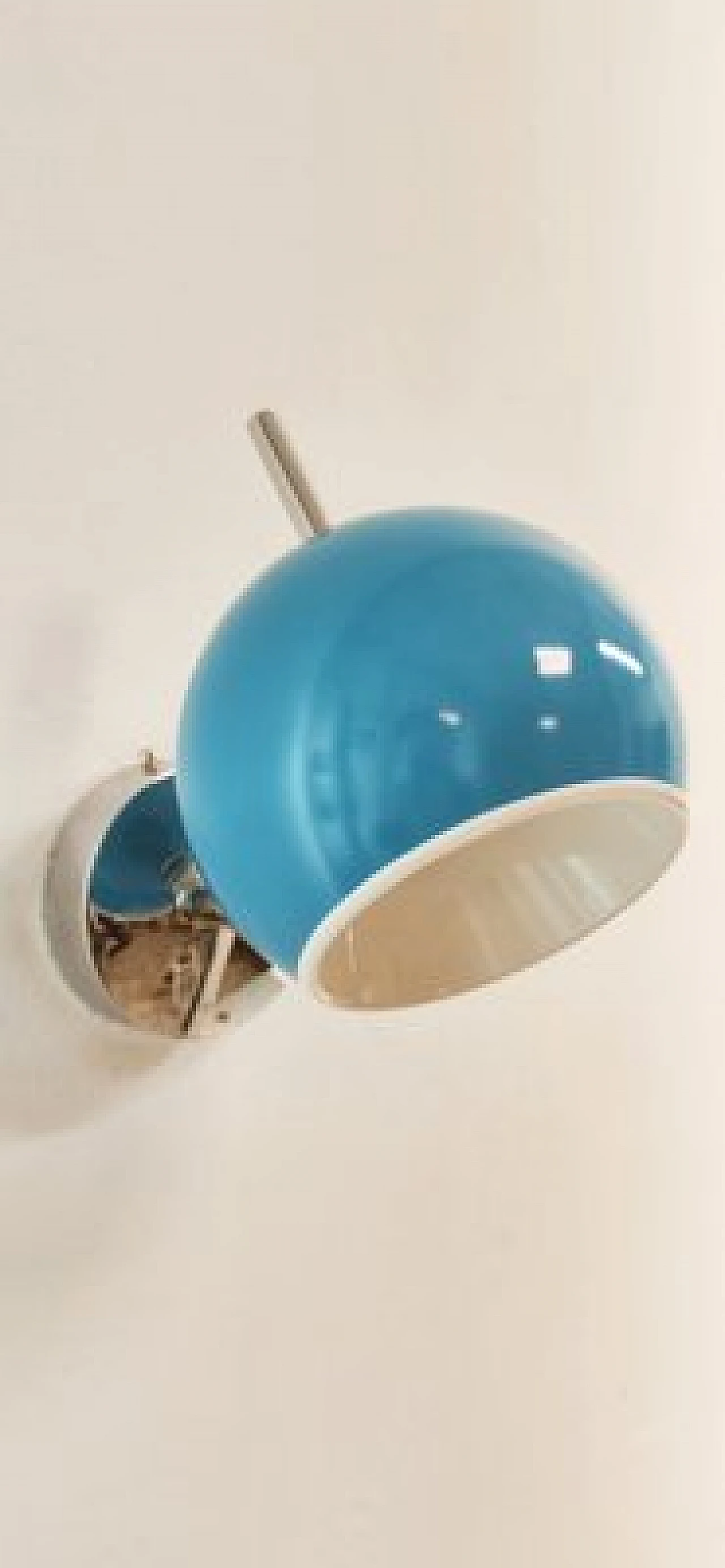 Adjustable wall light in chrome and light blue metal, 1970s 2