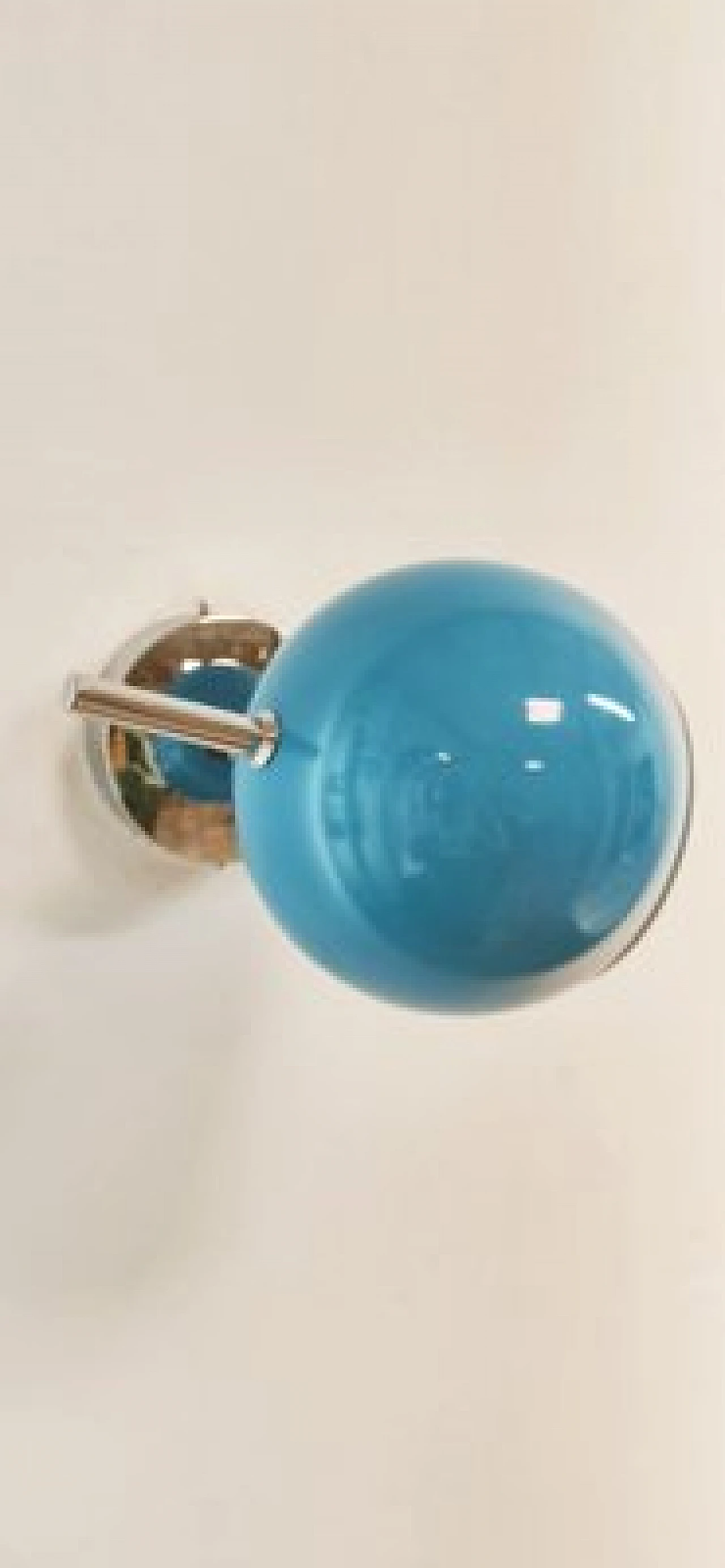 Adjustable wall light in chrome and light blue metal, 1970s 5