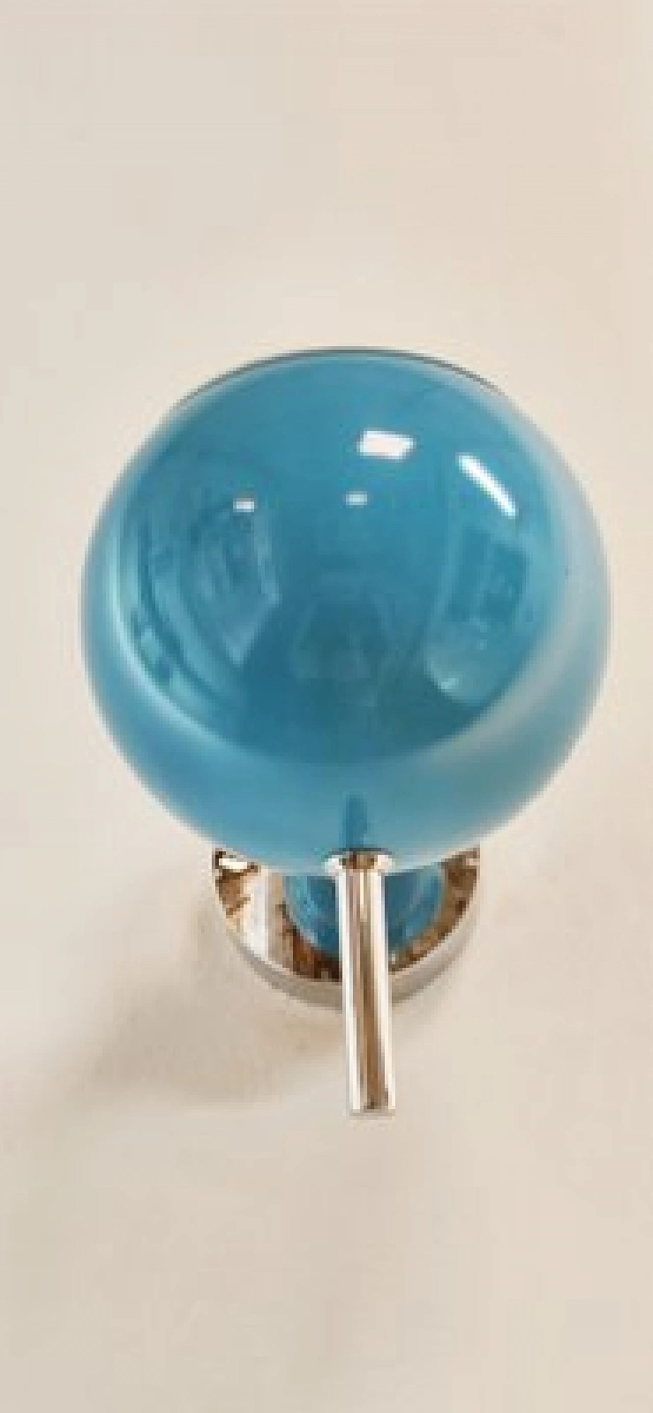 Adjustable wall light in chrome and light blue metal, 1970s 6
