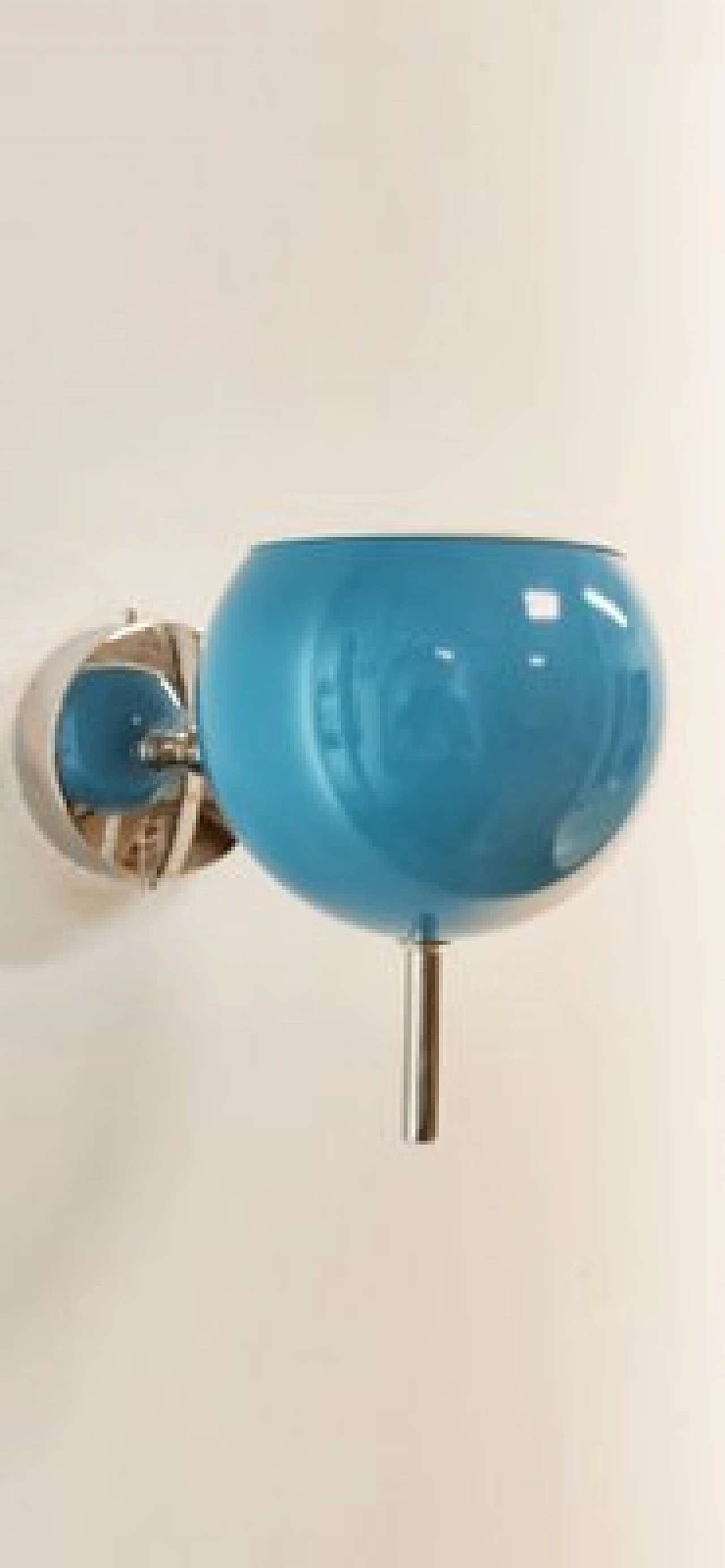 Adjustable wall light in chrome and light blue metal, 1970s 9