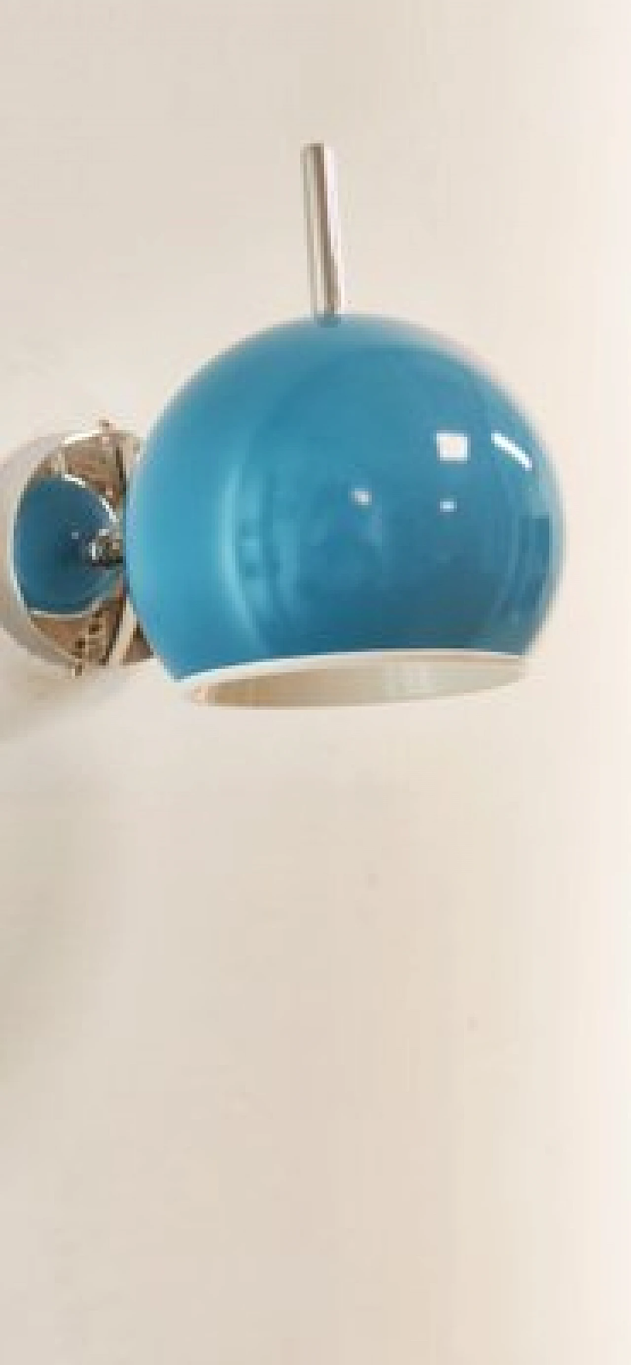 Adjustable wall light in chrome and light blue metal, 1970s 10