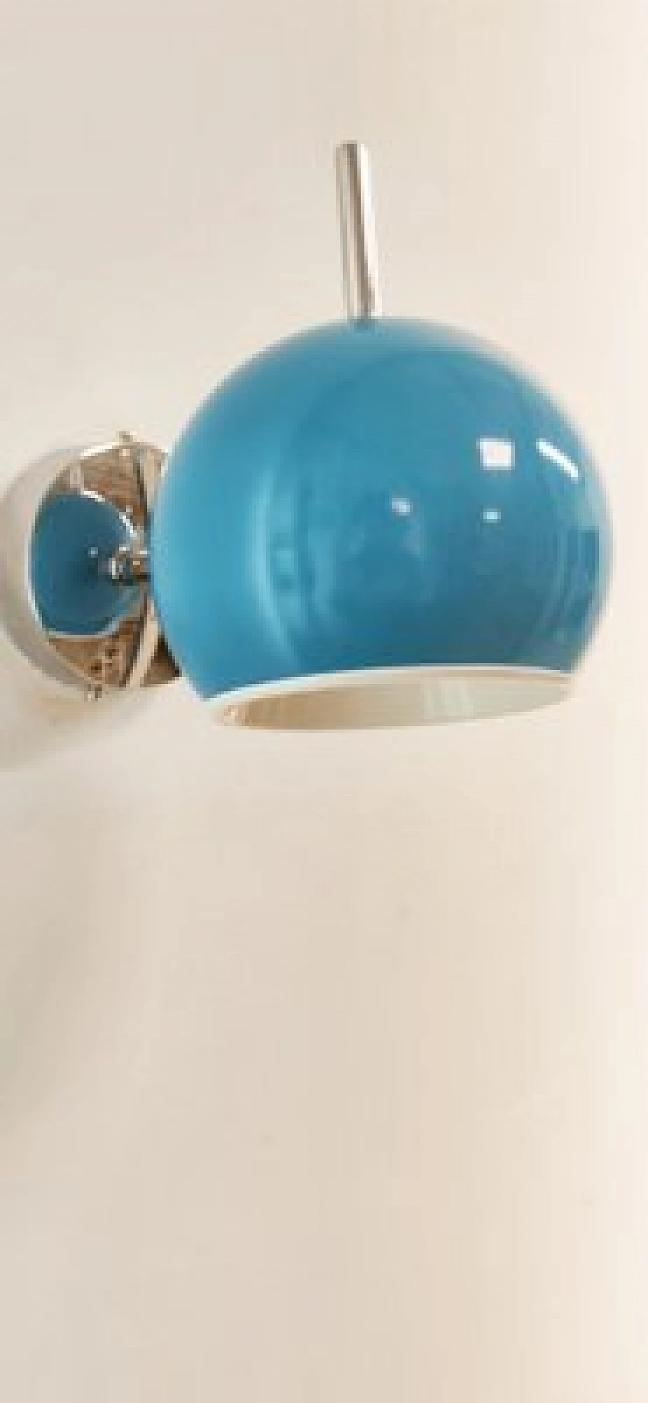Adjustable wall light in chrome and light blue metal, 1970s 11