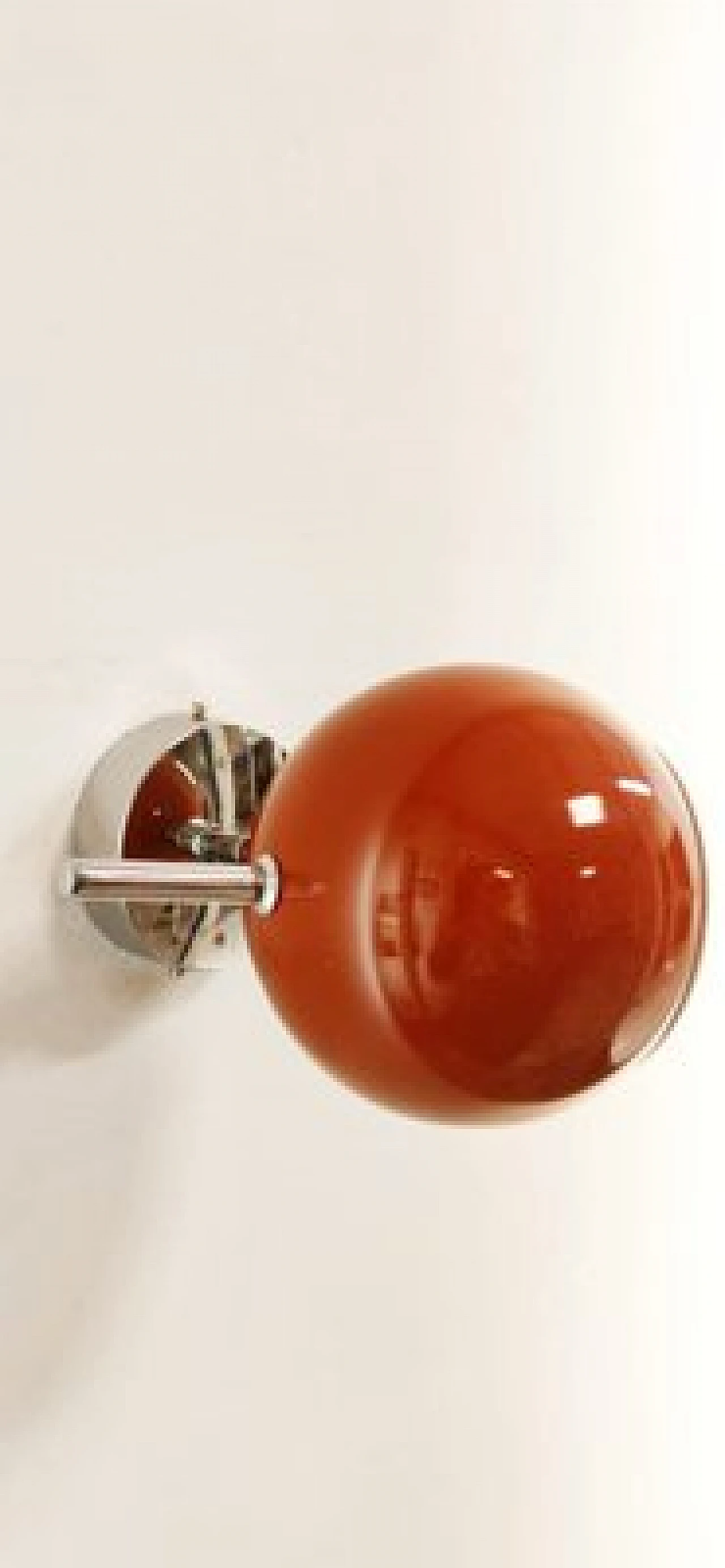 Space Age adjustable wall lamp in chrome and red metal, 1970s 1