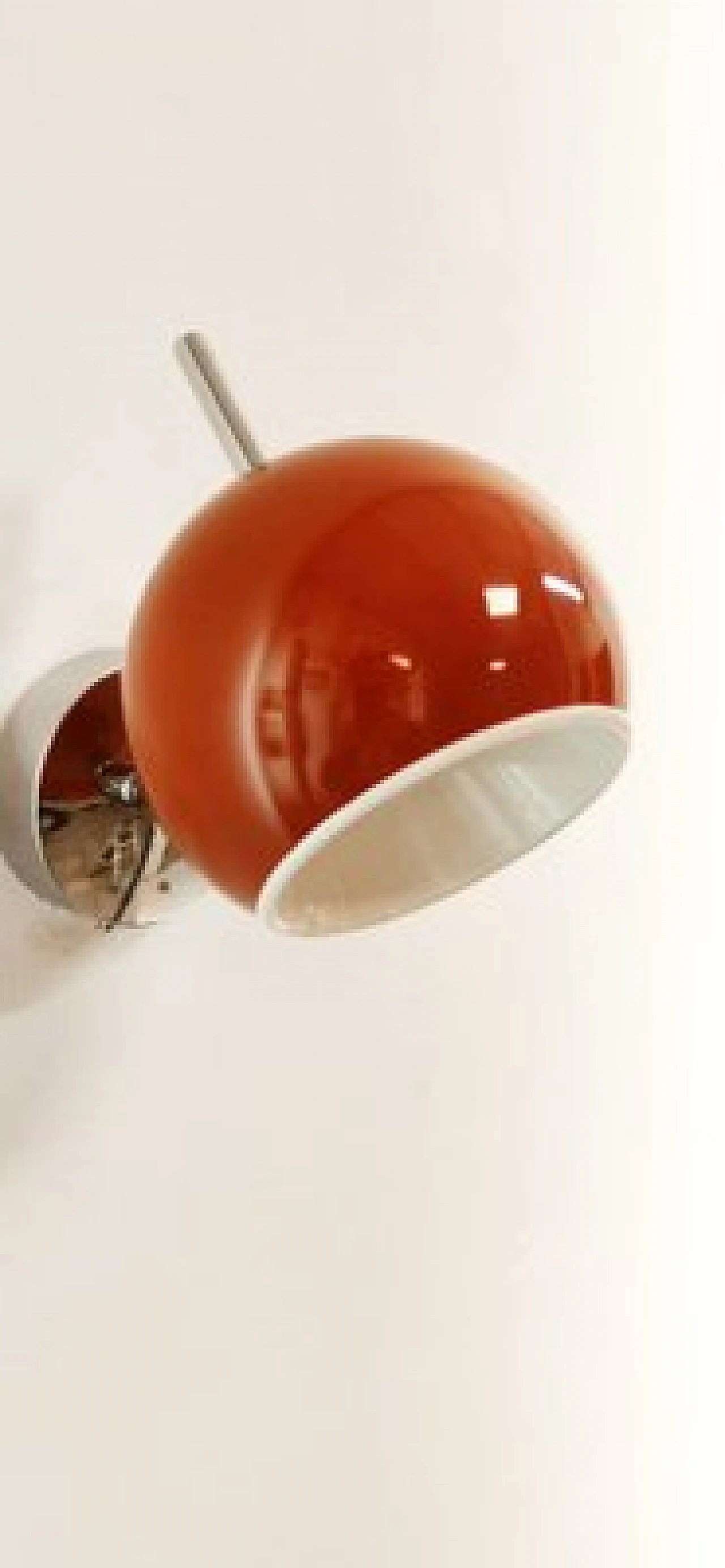 Space Age adjustable wall lamp in chrome and red metal, 1970s 3