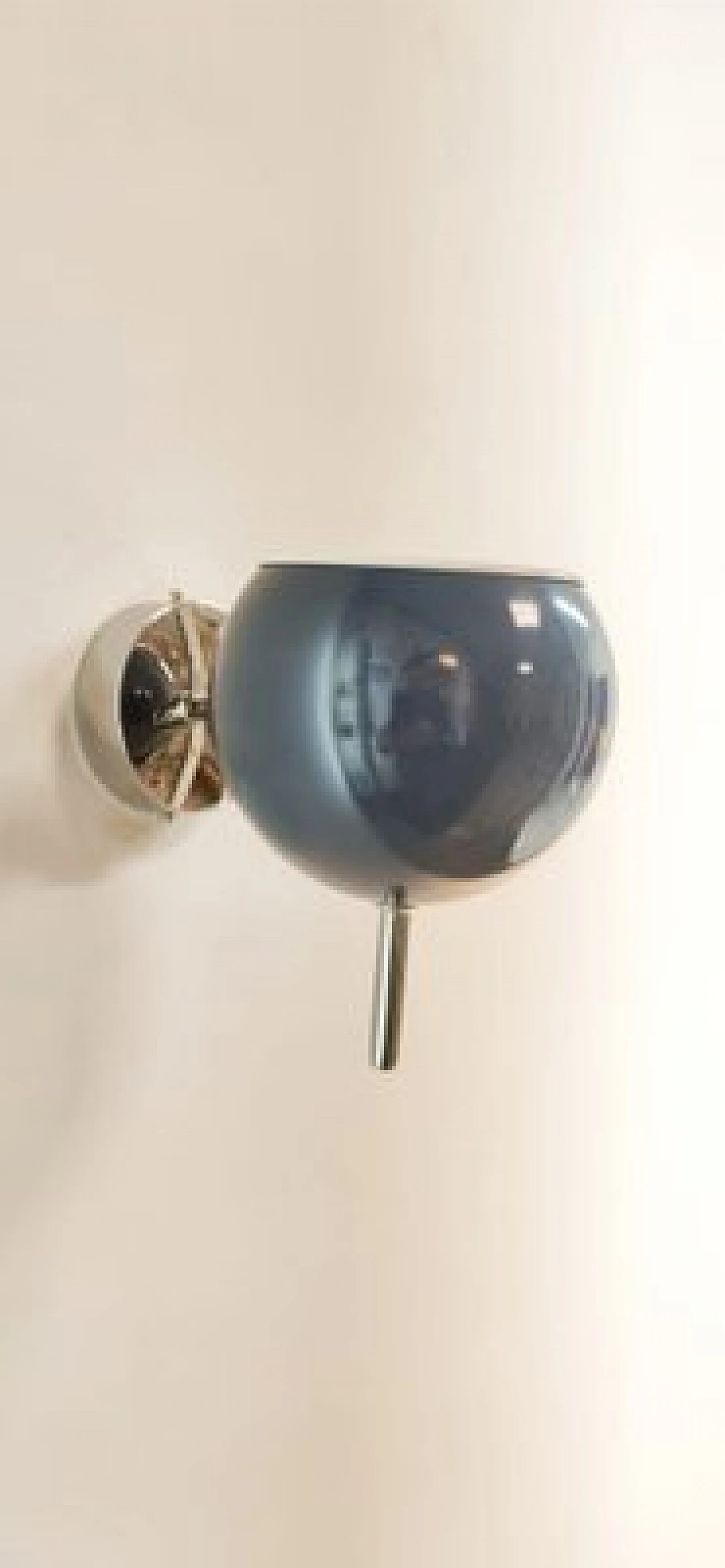 Adjustable chromed metal and blue wall lamp, 1970s 3