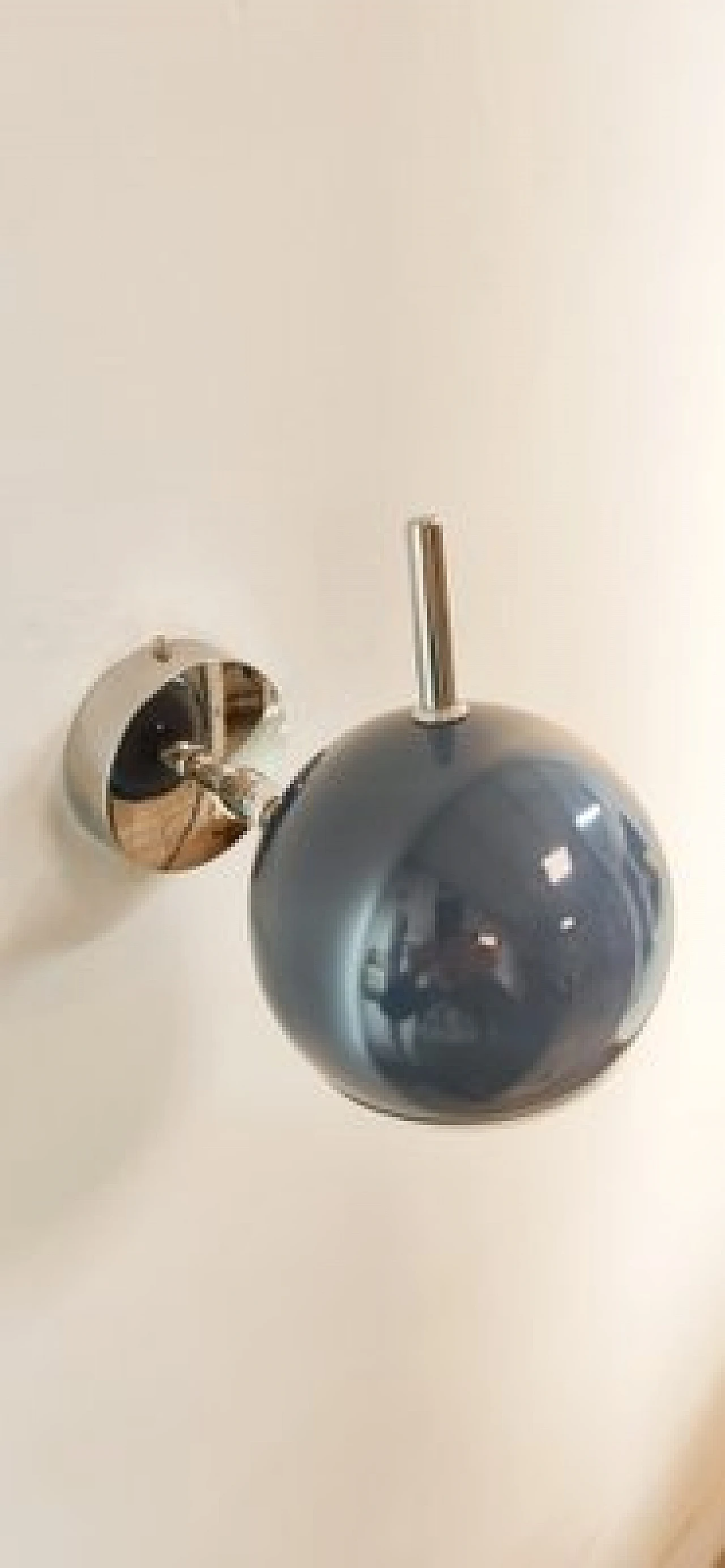 Adjustable chromed metal and blue wall lamp, 1970s 6
