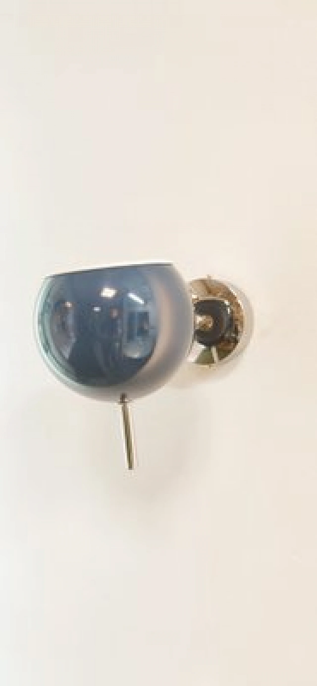 Adjustable chromed metal and blue wall lamp, 1970s 7