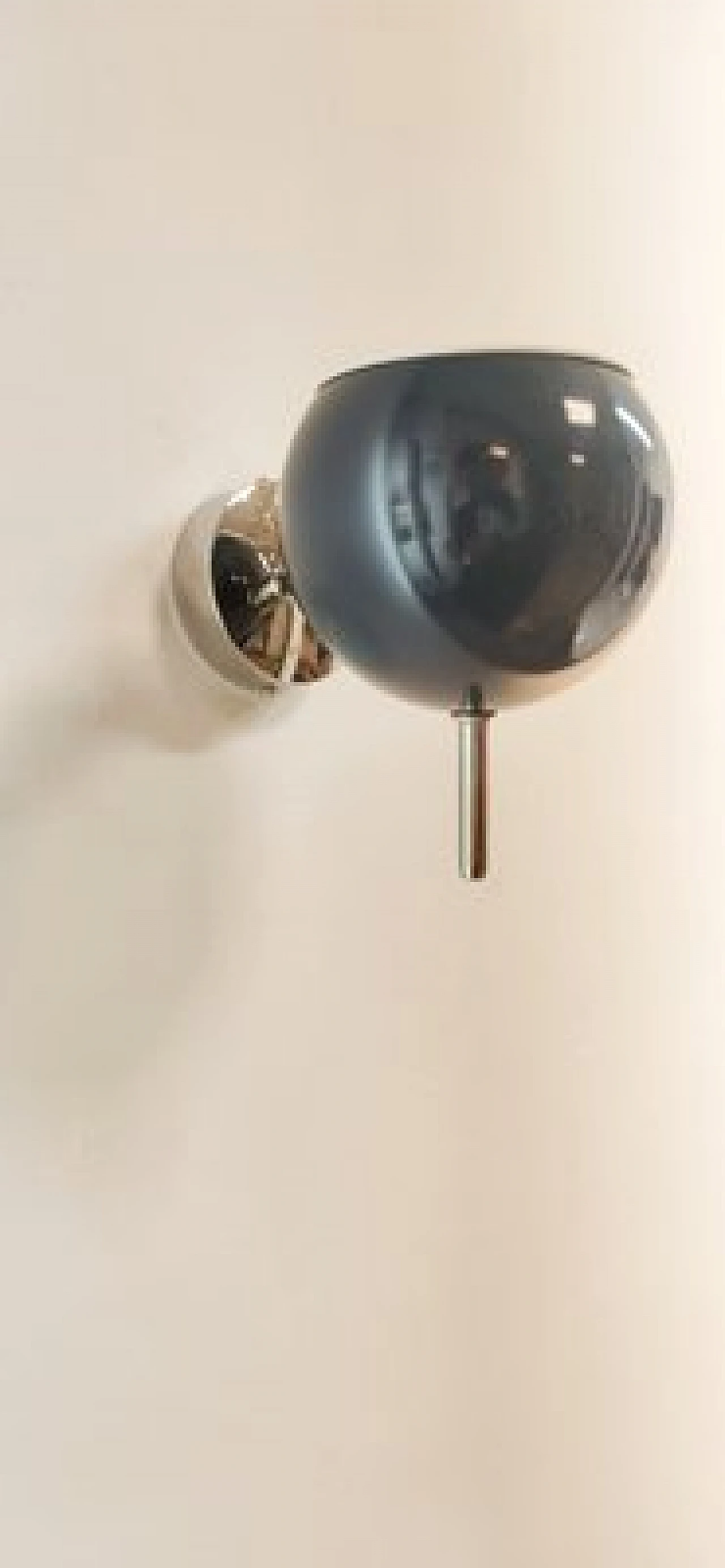 Adjustable chromed metal and blue wall lamp, 1970s 9