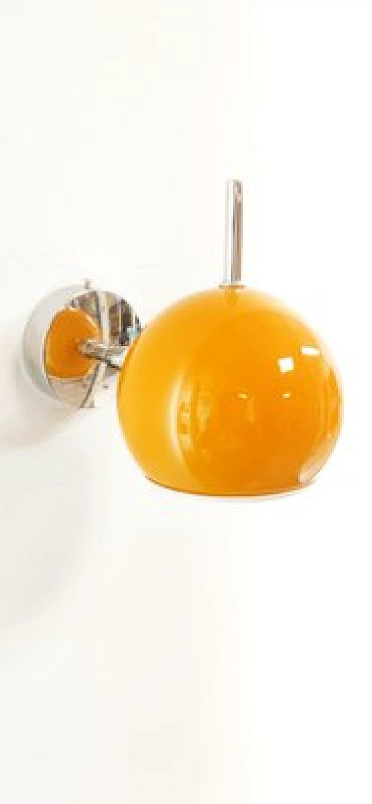 Adjustable wall lamp in chrome and yellow metal, 1970s 1