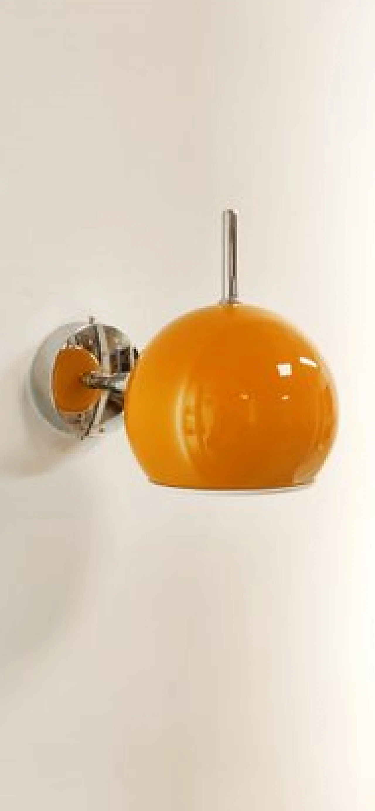 Adjustable wall lamp in chrome and yellow metal, 1970s 2
