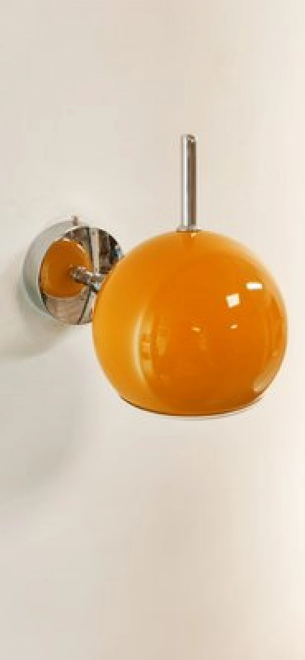 Adjustable wall lamp in chrome and yellow metal, 1970s 3