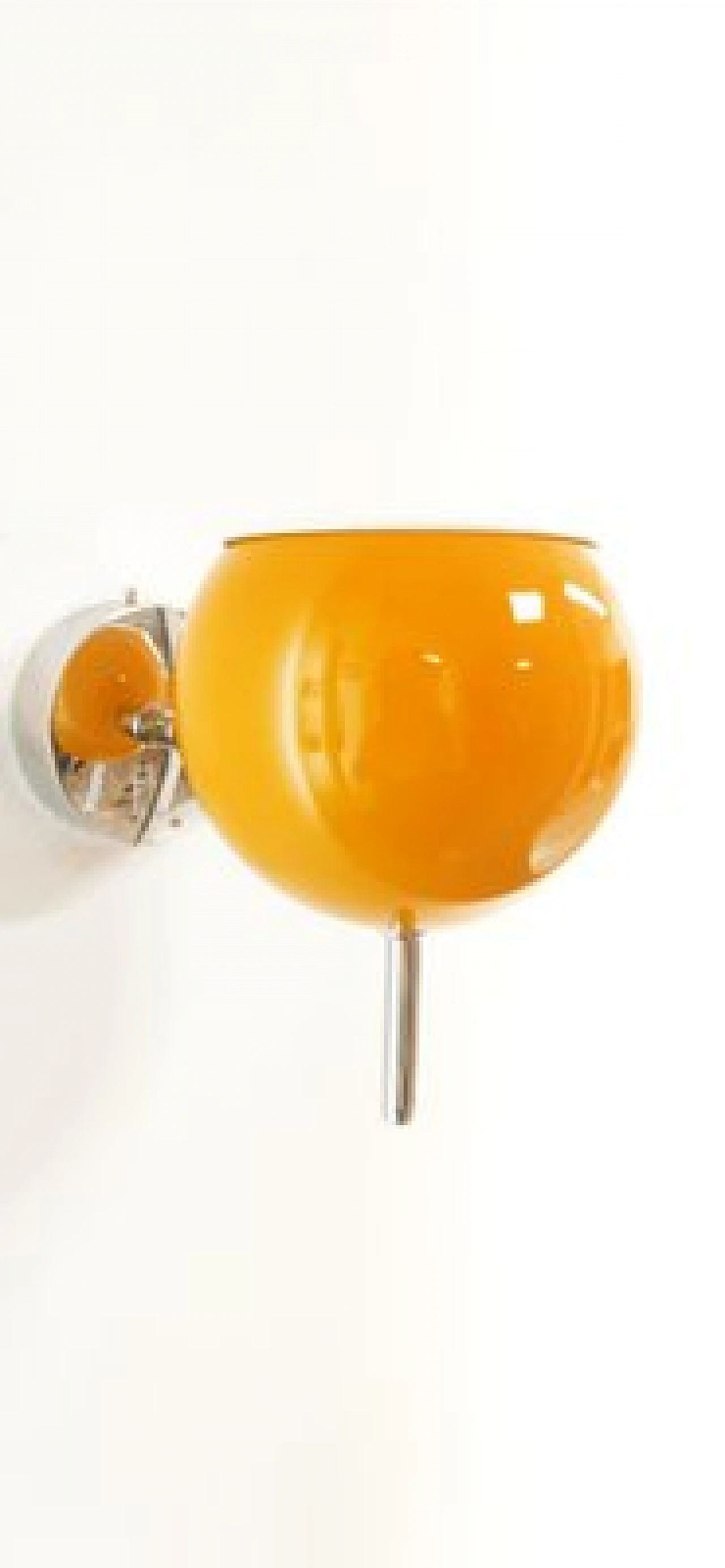 Adjustable wall lamp in chrome and yellow metal, 1970s 8
