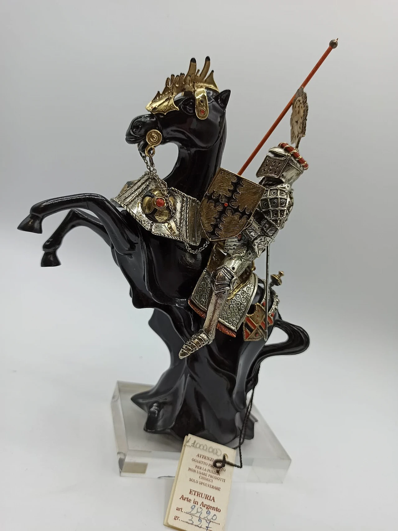 Knight sculpture by Etruria - Arte in Argento, 1960s 14