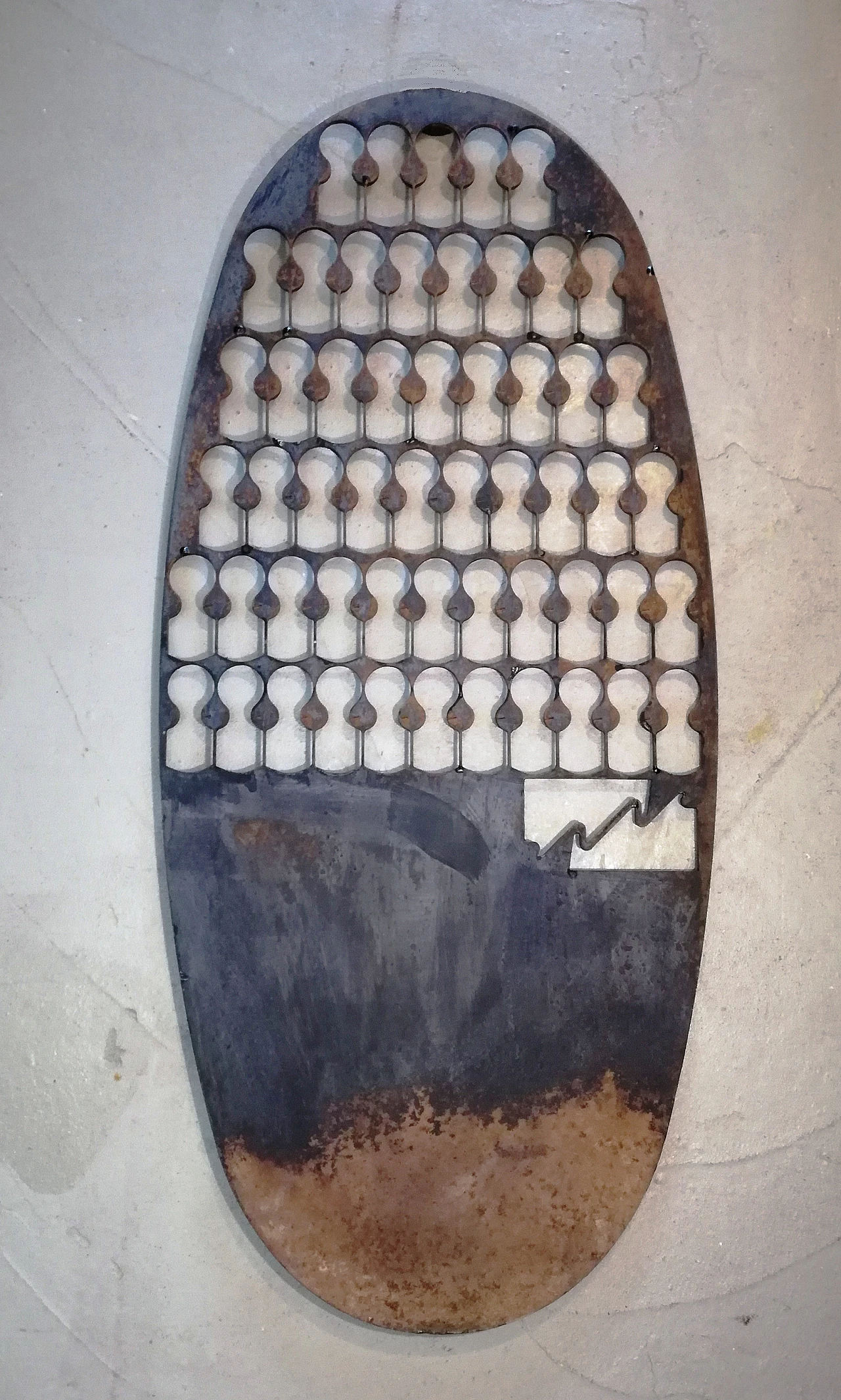 Oval iron panel, 1980s 3