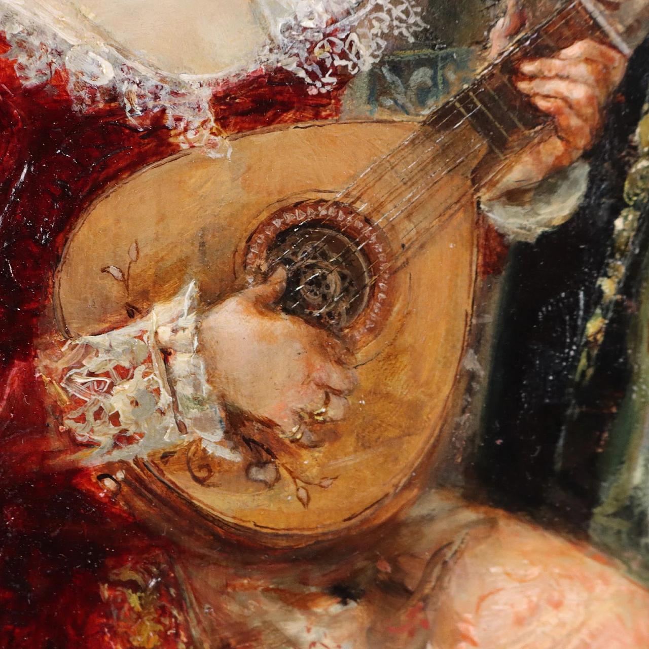 Vicente March, Il concertino, olio su tela, '800 6