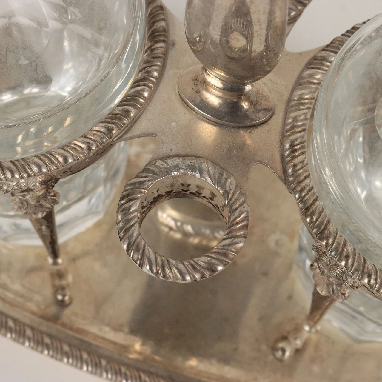 Oliera in argento e vetro, prima metà dell'800 8