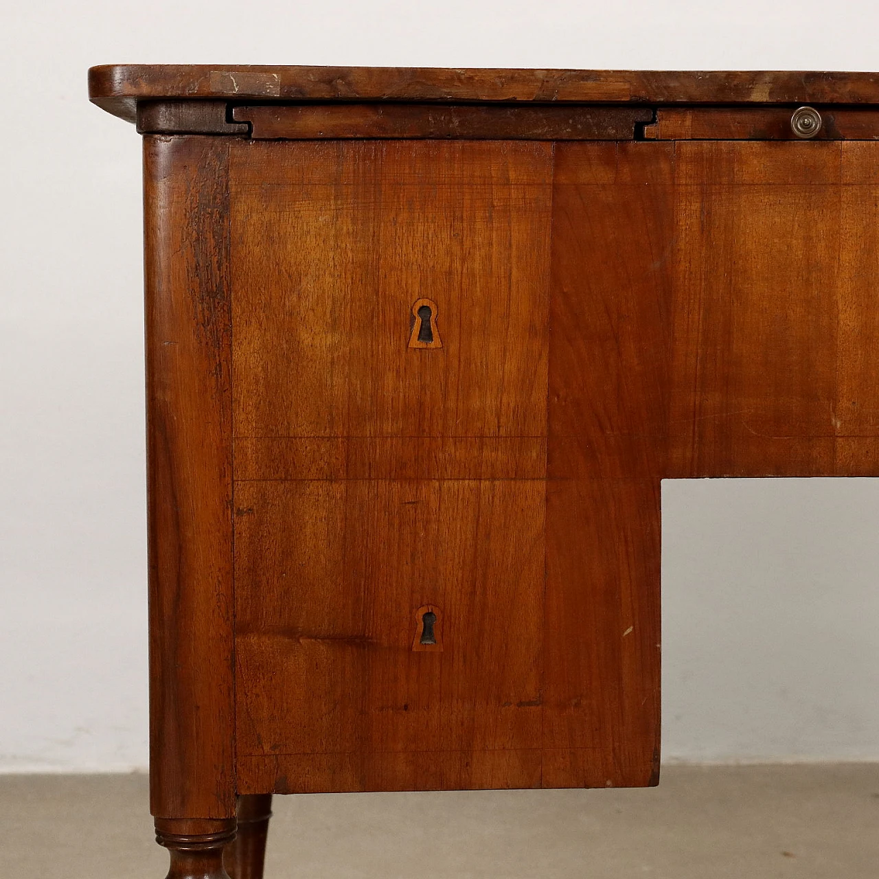 Desk in walnut with 5 drawers and fir interior, 19th century 9