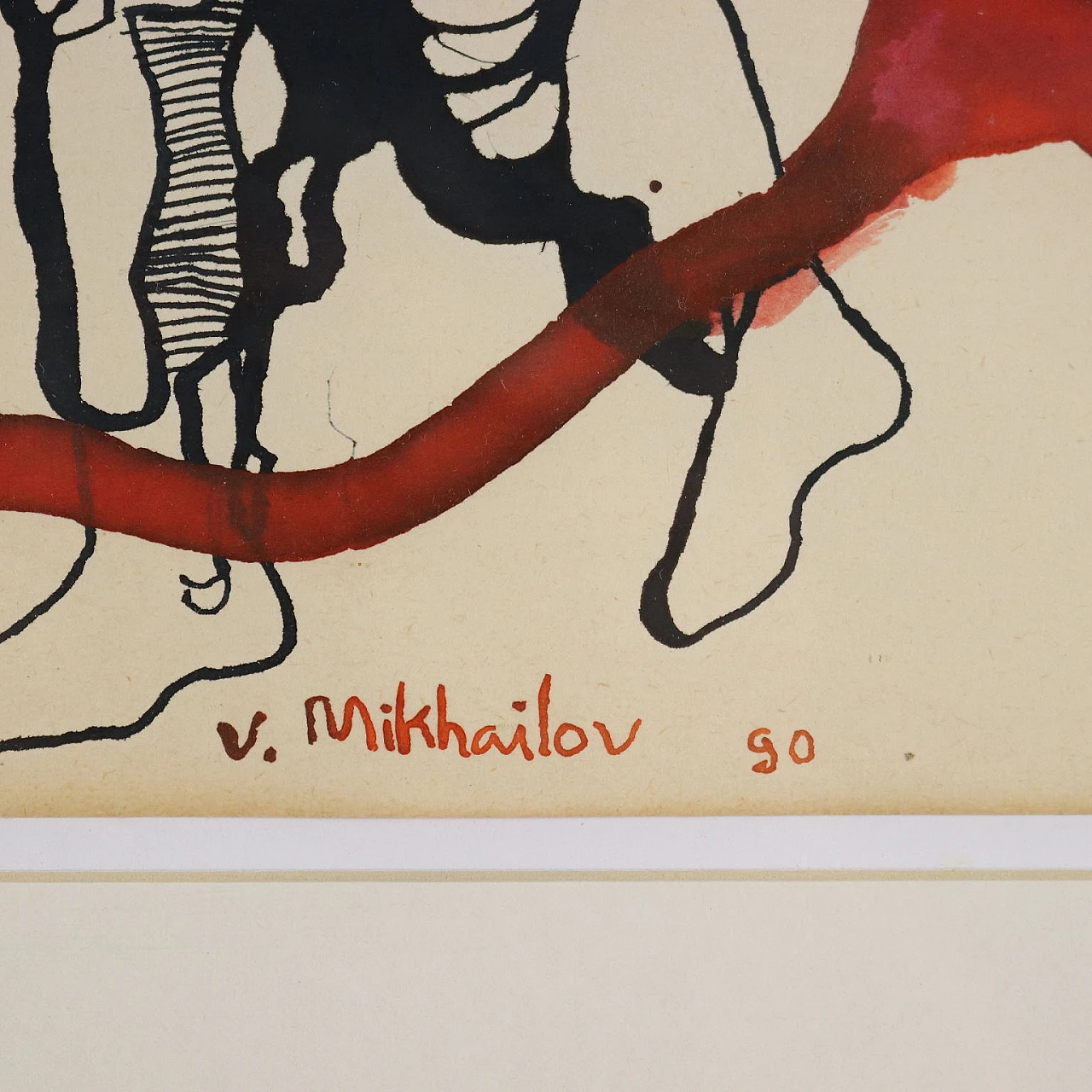 Vyacheslav Sawich Mikhailov, drawing, ink on paper, 1990 5