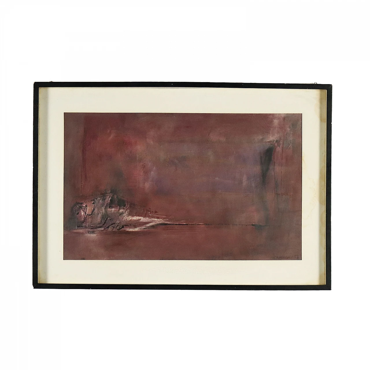Mario Francesconi, composizione astratta, olio su tela, 1958 1