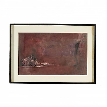 Mario Francesconi, composizione astratta, olio su tela, 1958