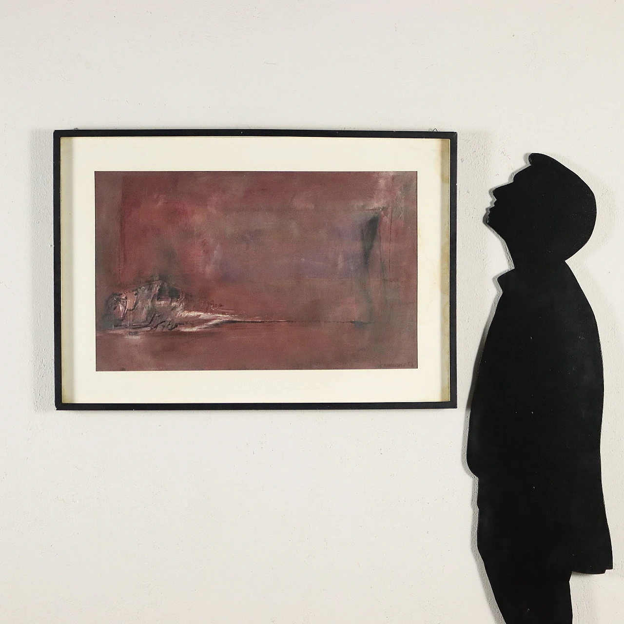 Mario Francesconi, composizione astratta, olio su tela, 1958 2