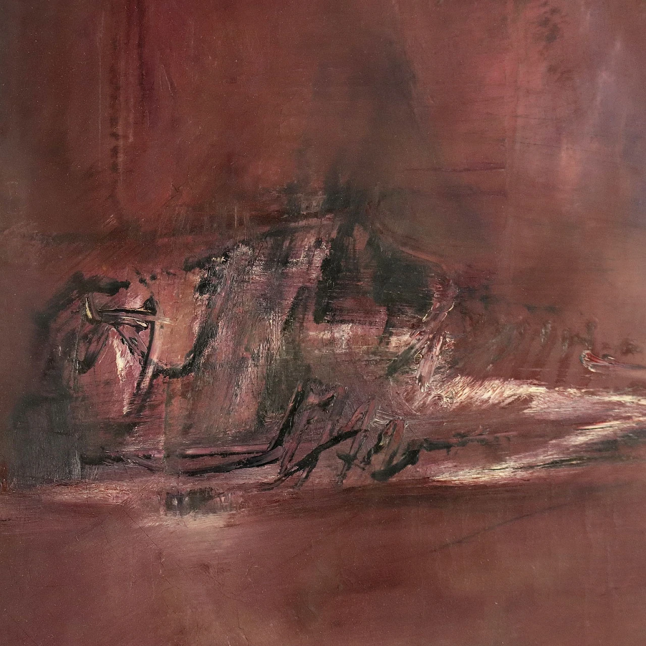 Mario Francesconi, abstract composition, oil on canvas, 1958 3