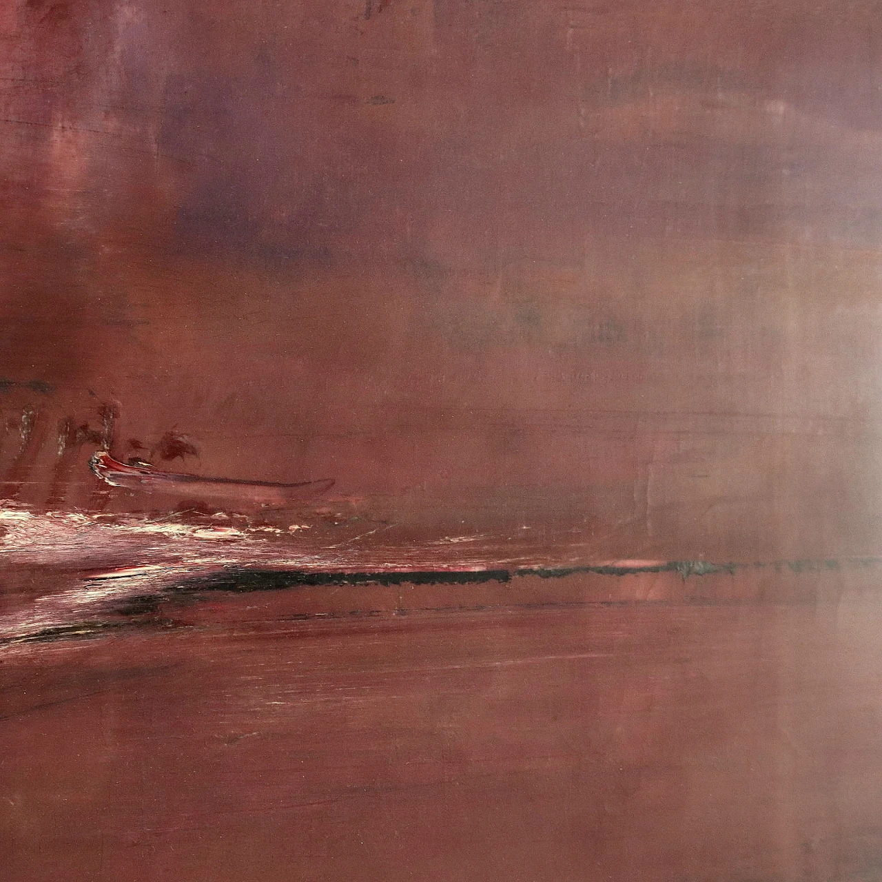 Mario Francesconi, composizione astratta, olio su tela, 1958 4