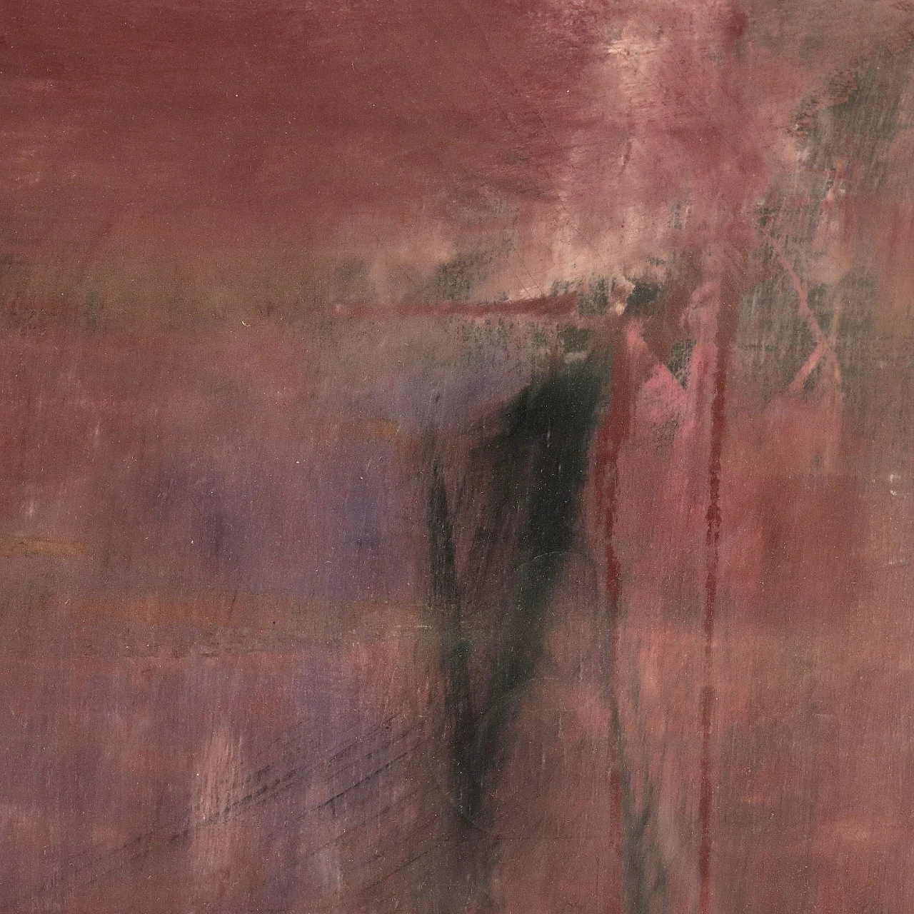 Mario Francesconi, composizione astratta, olio su tela, 1958 5