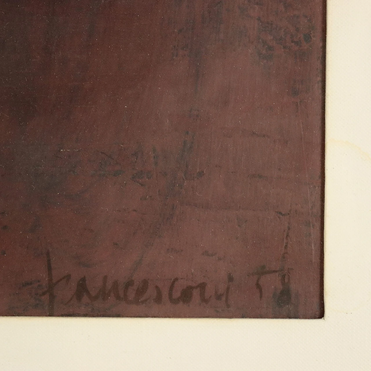 Mario Francesconi, composizione astratta, olio su tela, 1958 6