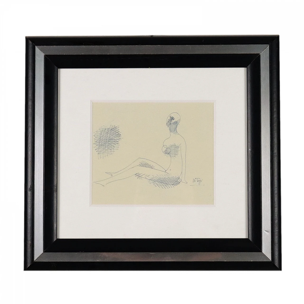 Mario Tozzi, Figure at rest, pen drawing, 1969 1