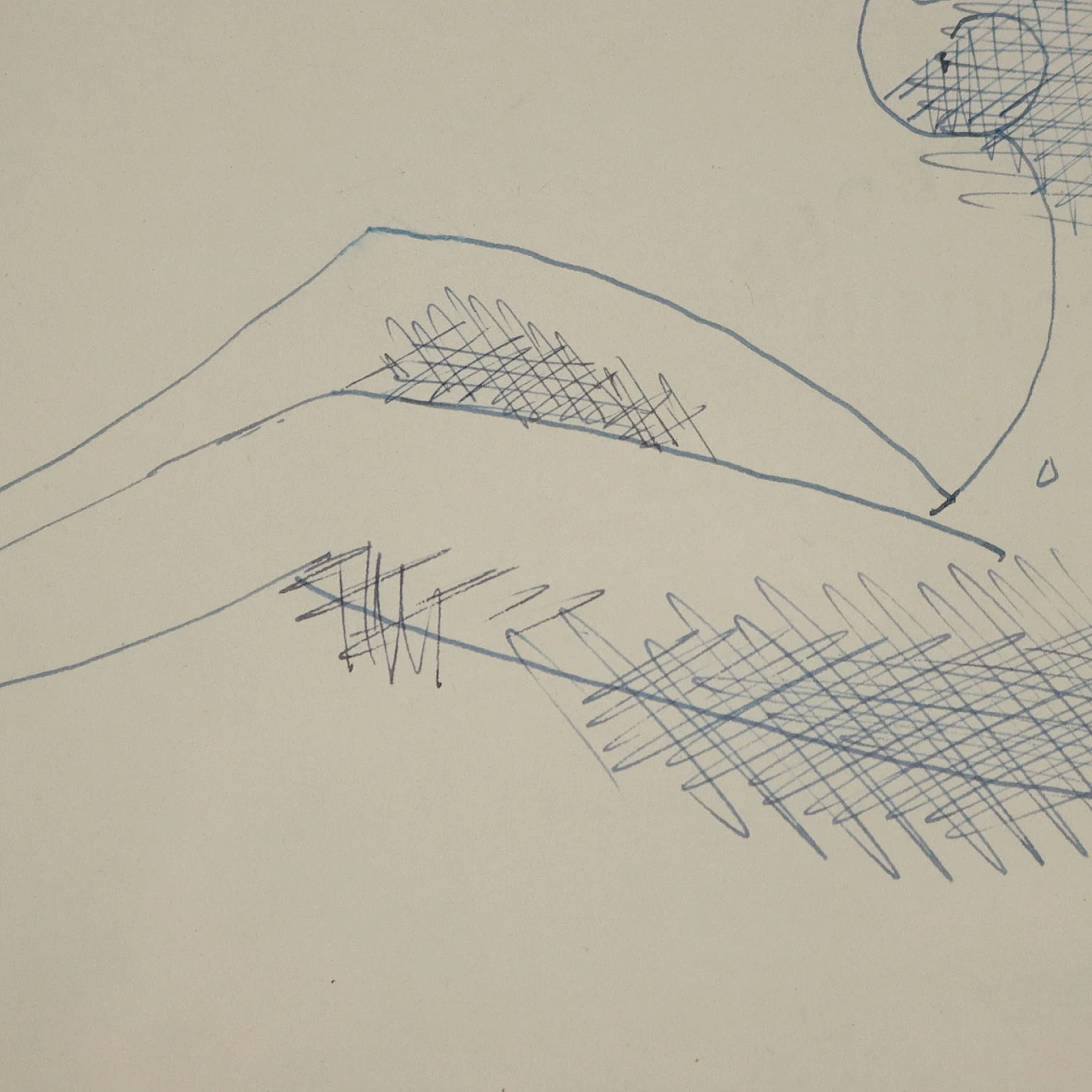 Mario Tozzi, Figure at rest, pen drawing, 1969 4