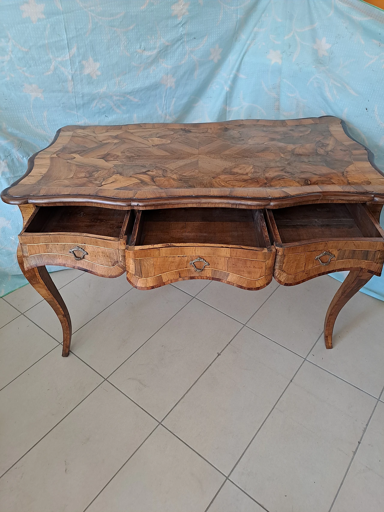 Napoleon III style briar-root desk, early 20th century 8