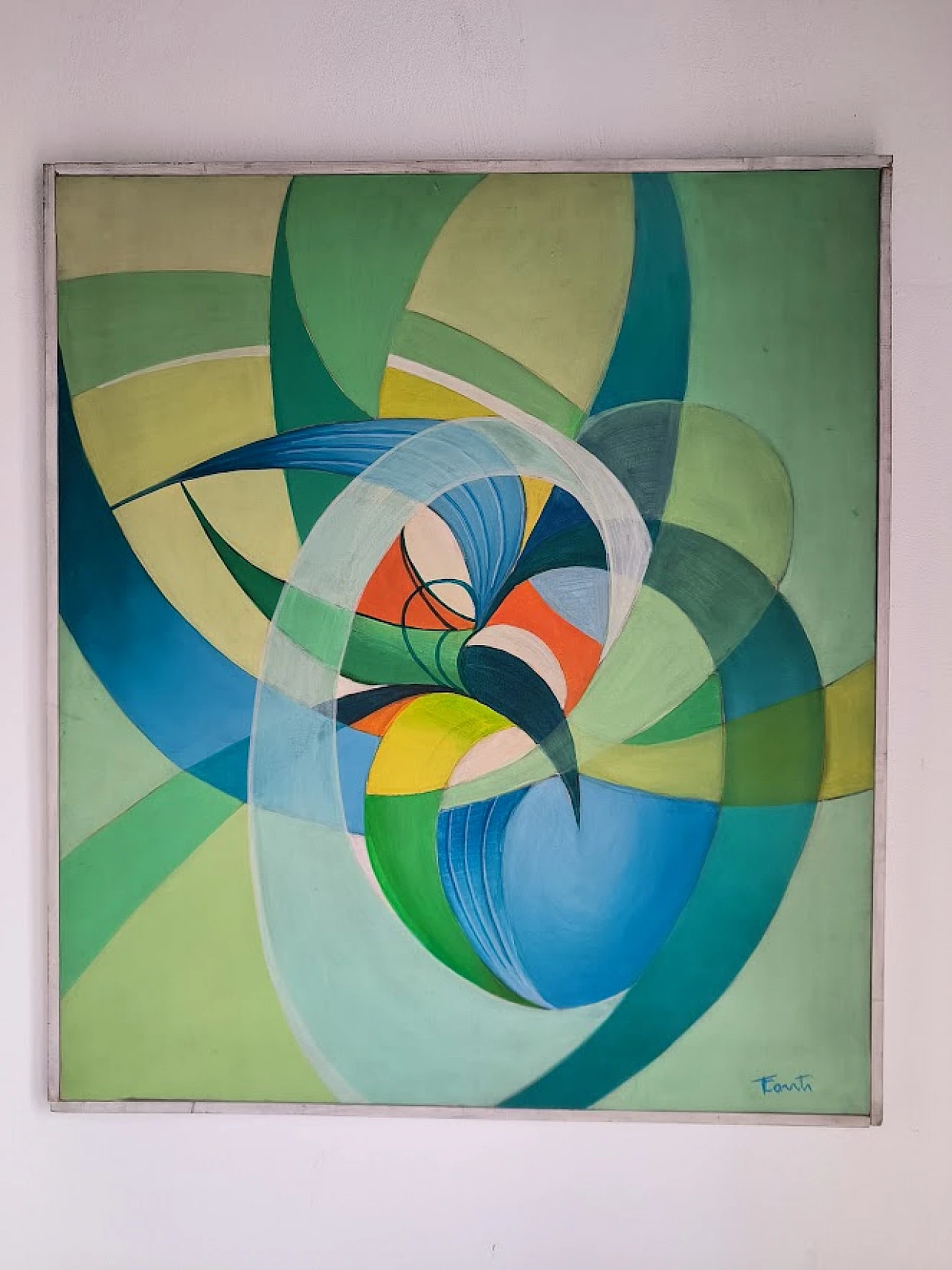 Tina Conti, futurist composition, oil painting on canvas, 1930s 1