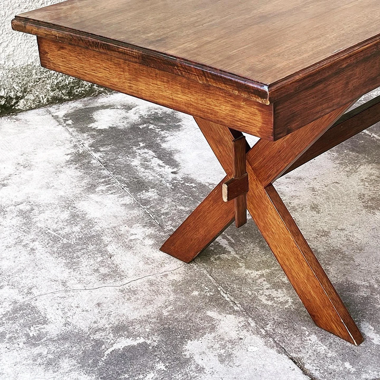 Solid oak dining table, 1950s 5