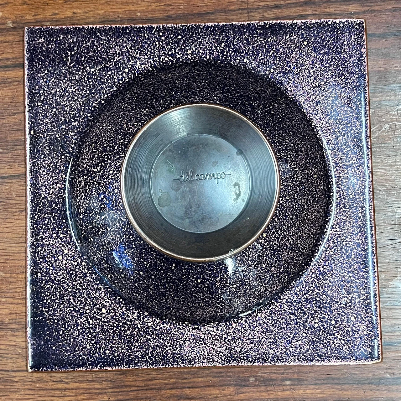 Enamelled copper square ashtray by Studio Del Campo, 1960s 4