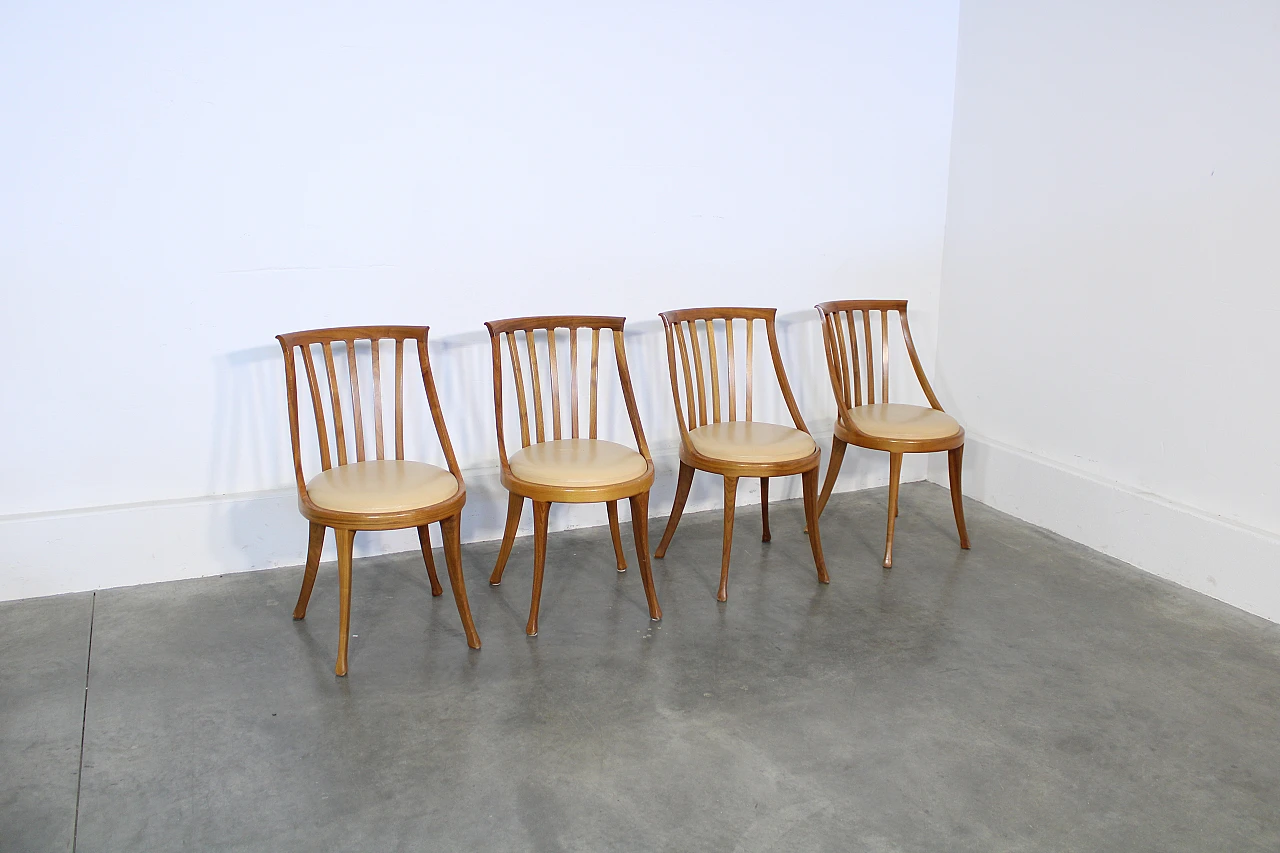 4 Boulevard chairs by Tito Agnoli for Poltrona Frau, 1990s 1