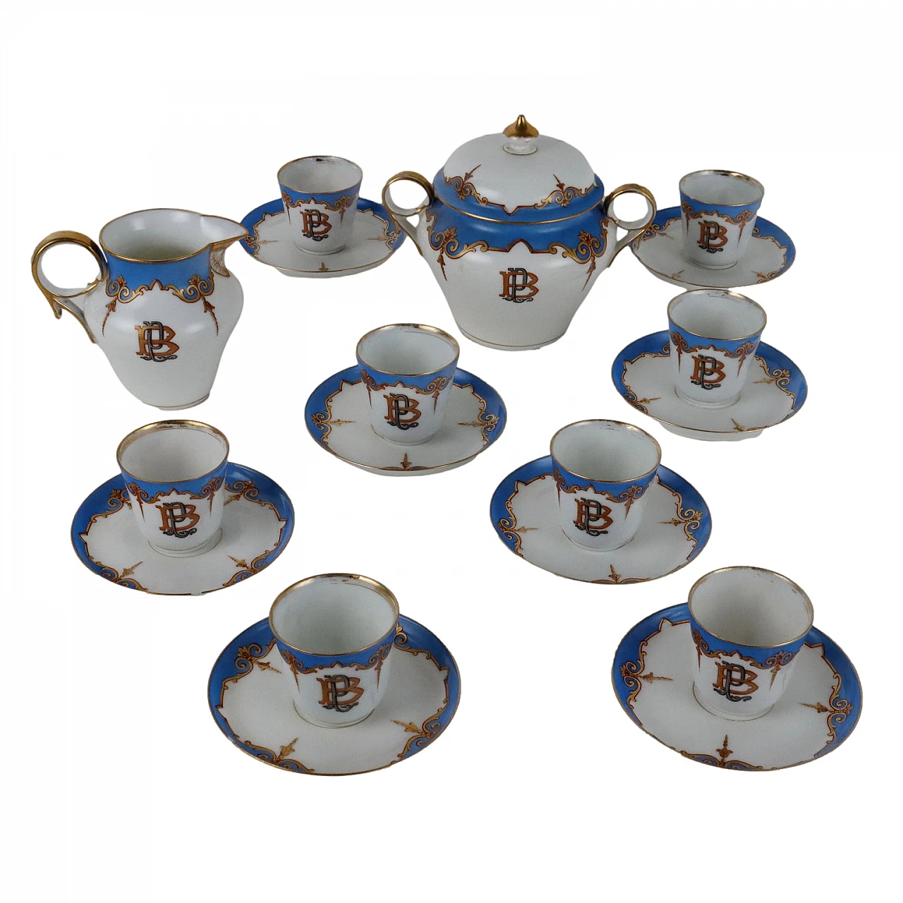Porcelain coffee service in the style of Ginori, 1880s 1