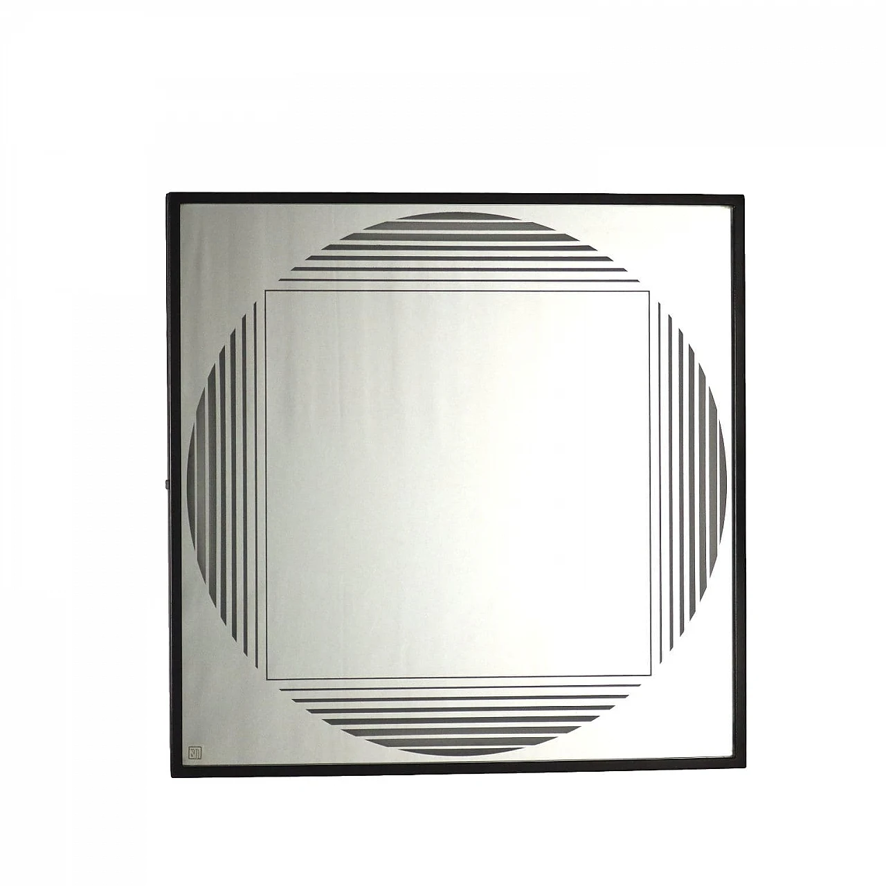 Wall mirror with optical motif, 1970s 1