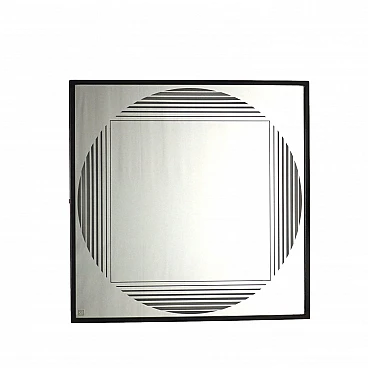 Wall mirror with optical motif, 1970s
