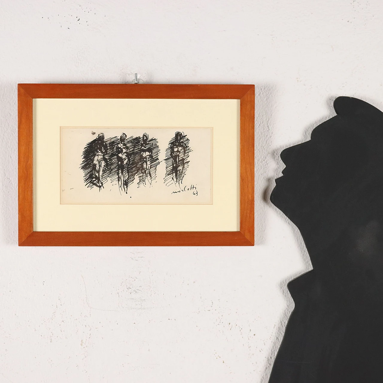 Ennio Morlotti, nudi, disegno a china su carta, 1963 2