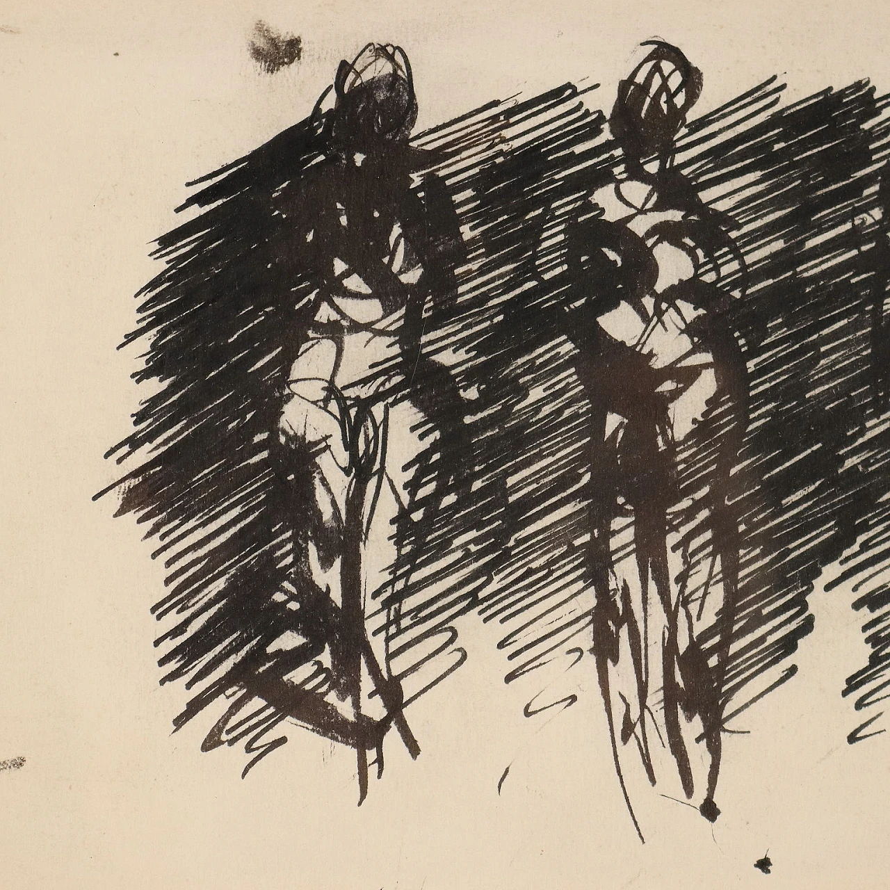 Ennio Morlotti, nudi, disegno a china su carta, 1963 3