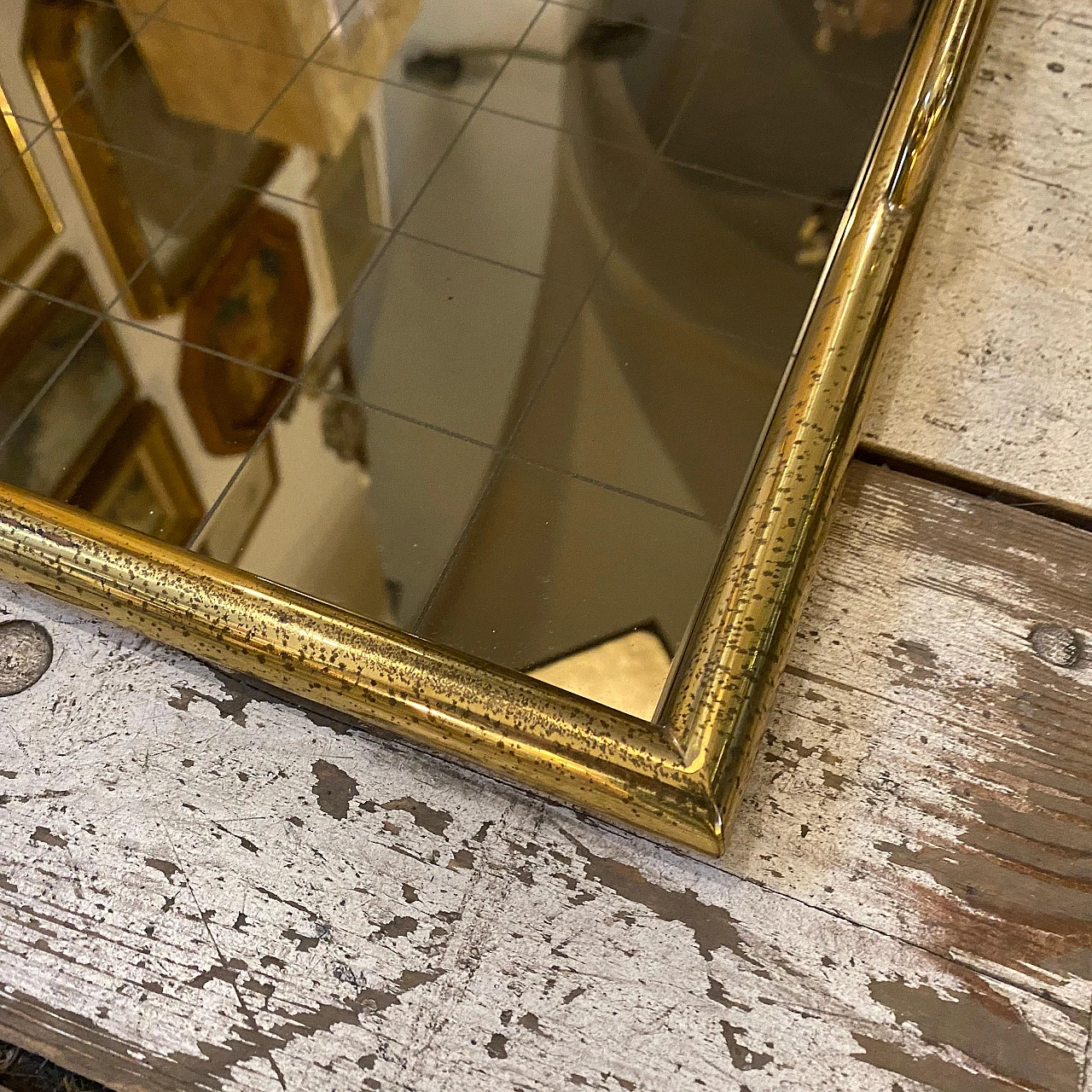 Brass and smoked glass tray in the style of Tommaso Barbi, 1970s 5