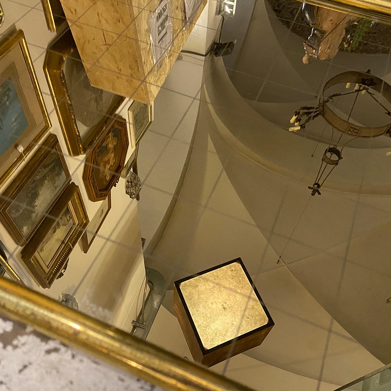 Brass and smoked glass tray in the style of Tommaso Barbi, 1970s 6
