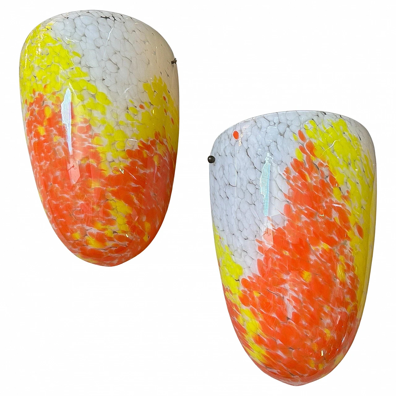 Pair of oval Murano glass lamps by Barovier, 1980s 1