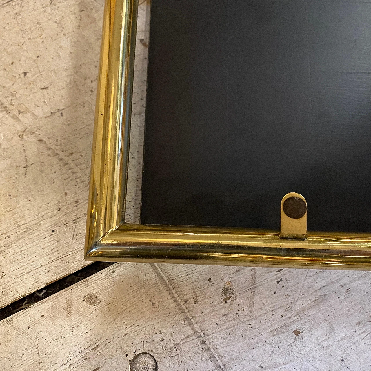 Brass and smoked glass tray in the style of Tommaso Barbi, 1970s 10